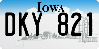 IA license plate DKY821