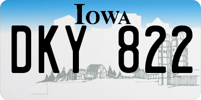 IA license plate DKY822