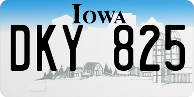 IA license plate DKY825