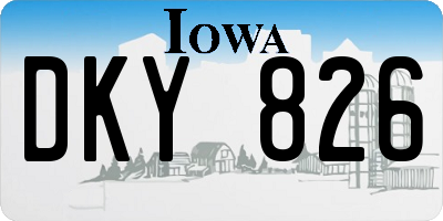 IA license plate DKY826
