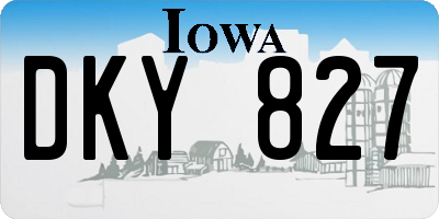 IA license plate DKY827