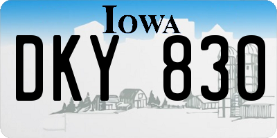 IA license plate DKY830