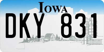 IA license plate DKY831