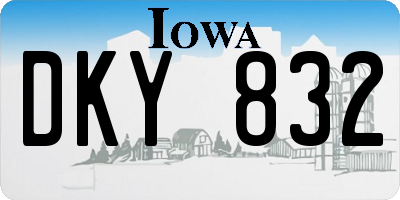 IA license plate DKY832