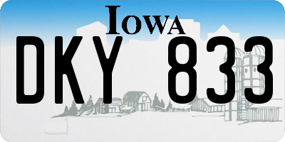 IA license plate DKY833