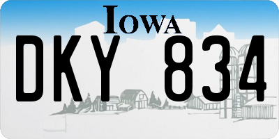 IA license plate DKY834