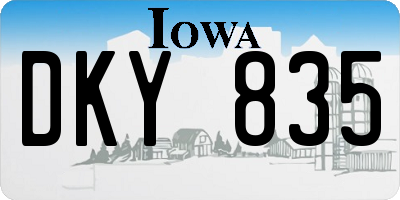 IA license plate DKY835