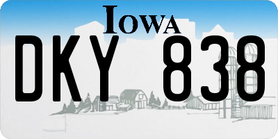 IA license plate DKY838