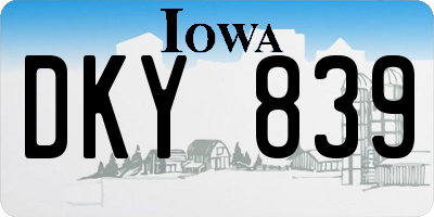 IA license plate DKY839