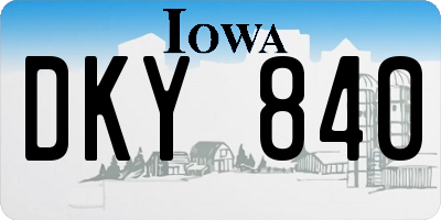 IA license plate DKY840