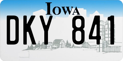 IA license plate DKY841