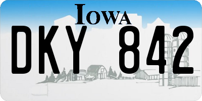 IA license plate DKY842