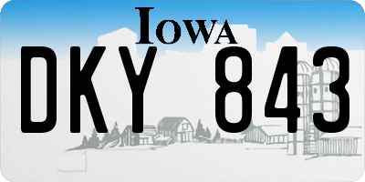 IA license plate DKY843