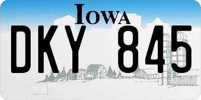 IA license plate DKY845