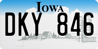 IA license plate DKY846