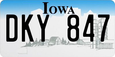 IA license plate DKY847