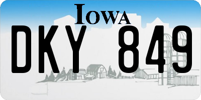 IA license plate DKY849