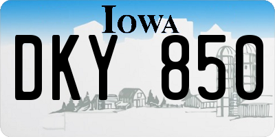 IA license plate DKY850