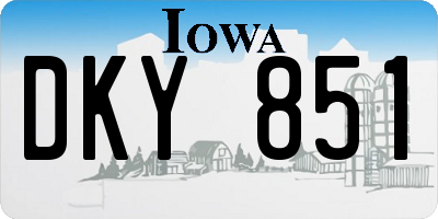 IA license plate DKY851