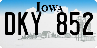 IA license plate DKY852