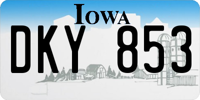 IA license plate DKY853
