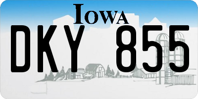 IA license plate DKY855
