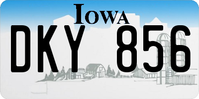 IA license plate DKY856
