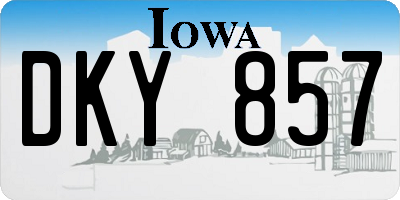 IA license plate DKY857