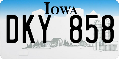 IA license plate DKY858