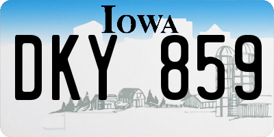 IA license plate DKY859