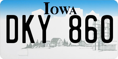 IA license plate DKY860