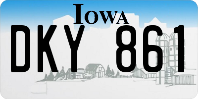 IA license plate DKY861