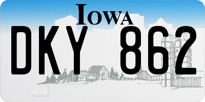 IA license plate DKY862