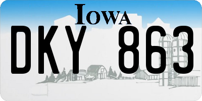 IA license plate DKY863