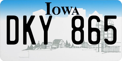 IA license plate DKY865