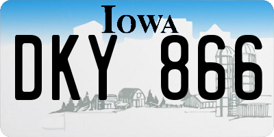 IA license plate DKY866