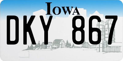 IA license plate DKY867
