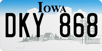 IA license plate DKY868