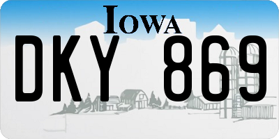 IA license plate DKY869