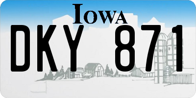 IA license plate DKY871