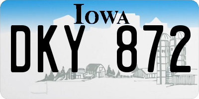 IA license plate DKY872