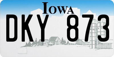 IA license plate DKY873