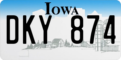 IA license plate DKY874