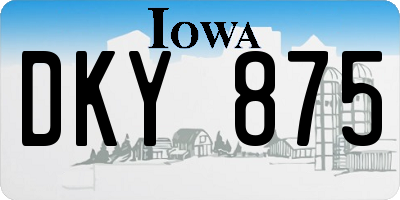 IA license plate DKY875
