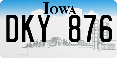 IA license plate DKY876
