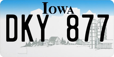 IA license plate DKY877