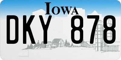 IA license plate DKY878