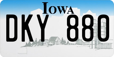 IA license plate DKY880