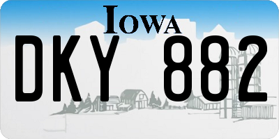 IA license plate DKY882