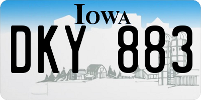 IA license plate DKY883